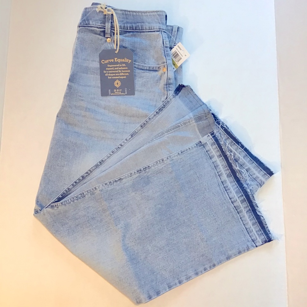 Women’s Denim Uneven Yoke Front Slit Skirt | Democracy | Size 14